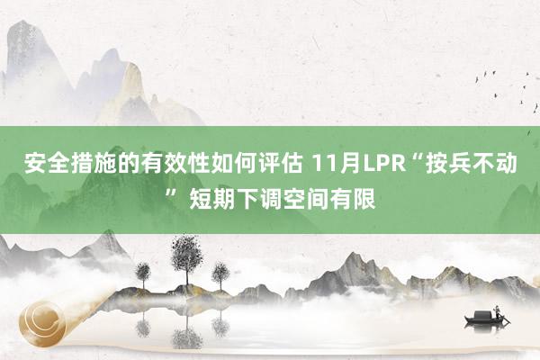 安全措施的有效性如何评估 11月LPR“按兵不动” 短期下调空间有限