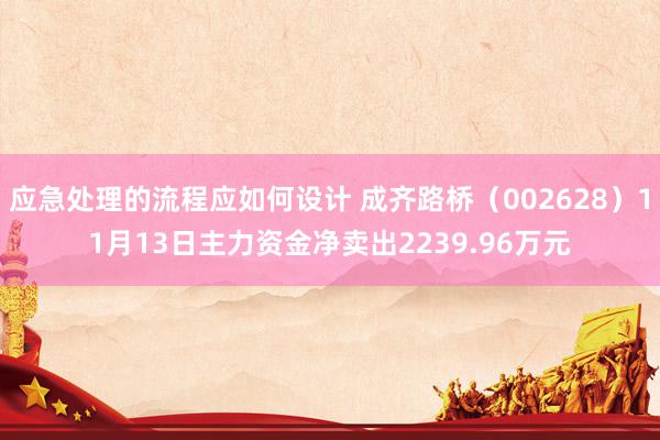 应急处理的流程应如何设计 成齐路桥（002628）11月13日主力资金净卖出2239.96万元