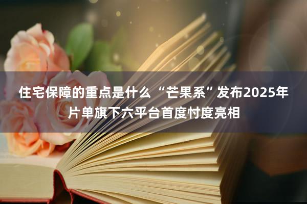 住宅保障的重点是什么 “芒果系”发布2025年片单旗下六平台首度忖度亮相