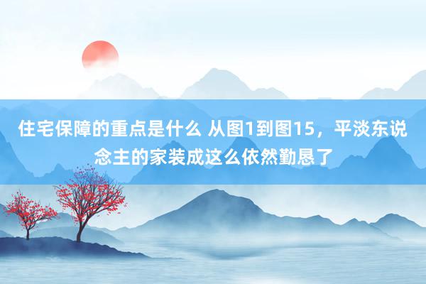 住宅保障的重点是什么 从图1到图15，平淡东说念主的家装成这么依然勤恳了