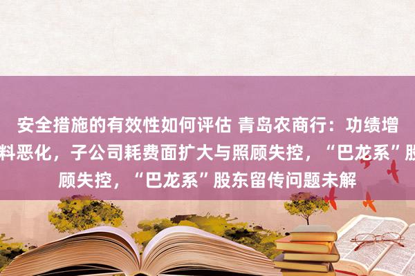 安全措施的有效性如何评估 青岛农商行：功绩增长乏力， 财富质料恶化，子公司耗费面扩大与照顾失控，“巴龙系”股东留传问题未解