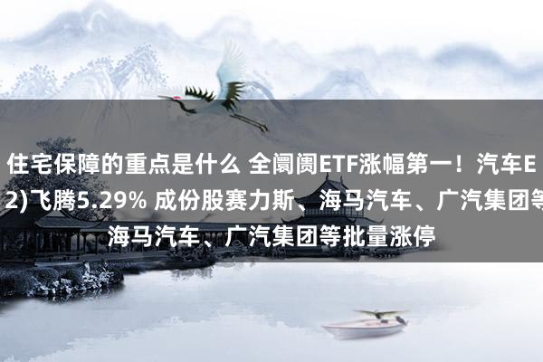 住宅保障的重点是什么 全阛阓ETF涨幅第一！汽车ETF(159512)飞腾5.29% 成份股赛力斯、海马汽车、广汽集团等批量涨停