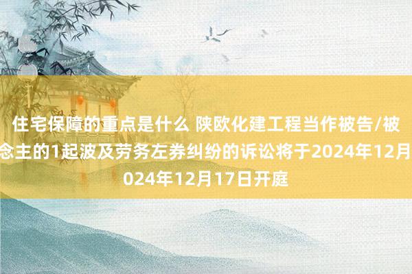 住宅保障的重点是什么 陕欧化建工程当作被告/被上诉东说念主的1起波及劳务左券纠纷的诉讼将于2024年12月17日开庭