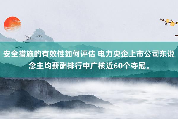 安全措施的有效性如何评估 电力央企上市公司东说念主均薪酬排行中广核近60个夺冠。