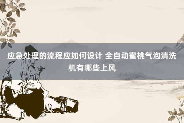 应急处理的流程应如何设计 全自动蜜桃气泡清洗机有哪些上风