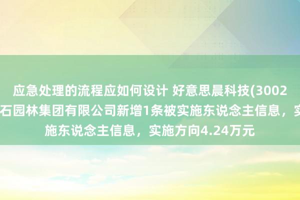 应急处理的流程应如何设计 好意思晨科技(300237)控股的杭州赛石园林集团有限公司新增1条被实施东说念主信息，实施方向4.24万元