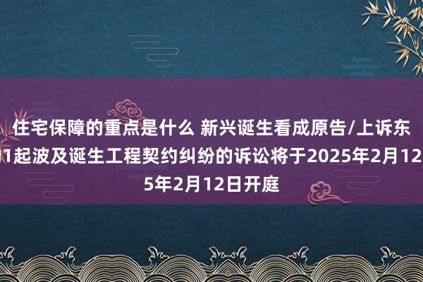 住宅保障的重点是什么 新兴诞生看成原告/上诉东谈主的1起波及诞生工程契约纠纷的诉讼将于2025年2月12日开庭