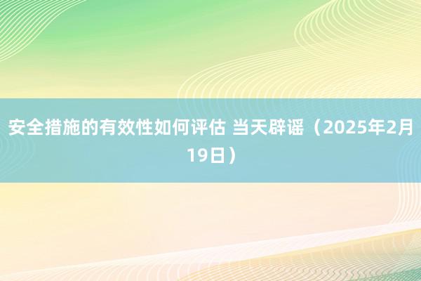 安全措施的有效性如何评估 当天辟谣（2025年2月19日）